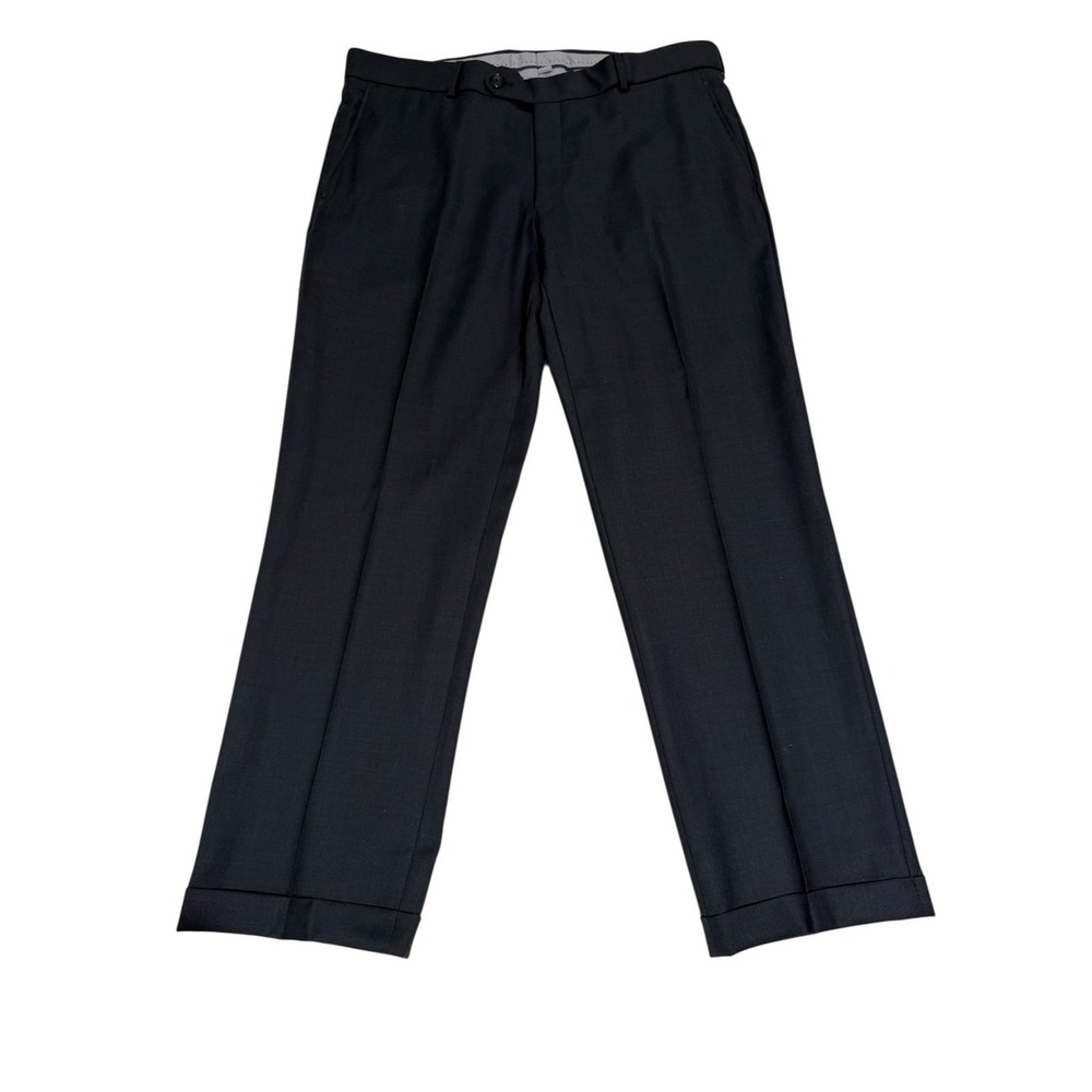 Ballin Comfort-EZE Super 110s Wool Dress Pants Mens‎ 36x28 Navy Blue Flat Front